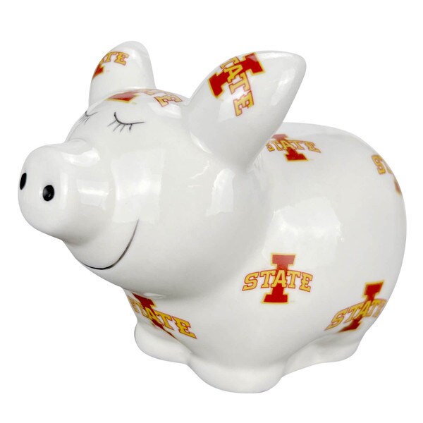 White I-State Piggy Bank (4.5"x6.5")